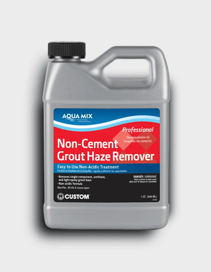 AQUAMIX Non-Cement Grout Haze Remover bottle for epoxy grout cleanup